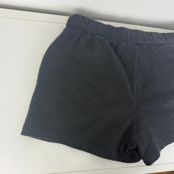 Madewell Womens Seersucker Ribbed Drawstring Pull-On Pockets Black Shorts XS - Picture 6 of 9